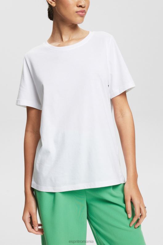 Esprit tricou de bază din bumbac organic 100%. femei alb 2T6N8513 tricouri