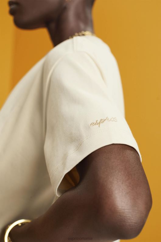 Esprit tricou decupat cu decolteu femei bej 2T6N8195 tricouri