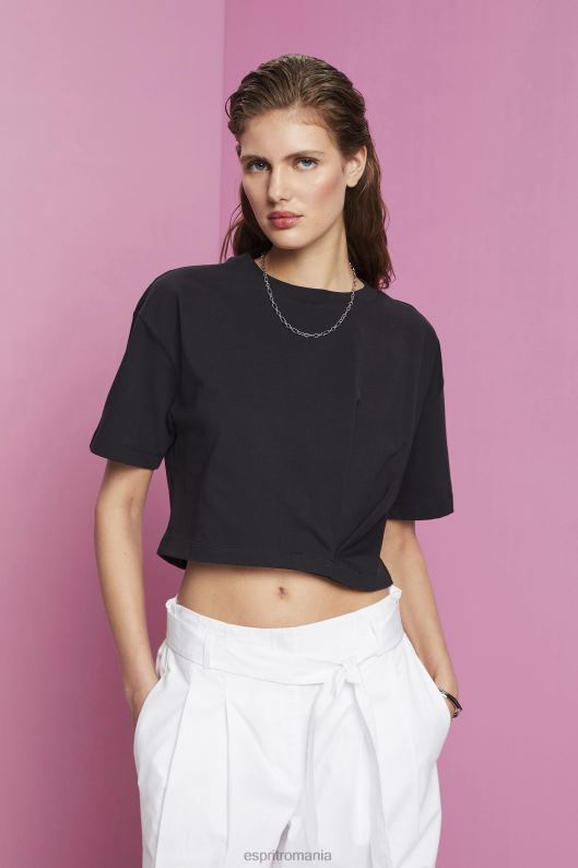 Esprit tricou decupat cu decolteu femei negru 2T6N8193 tricouri