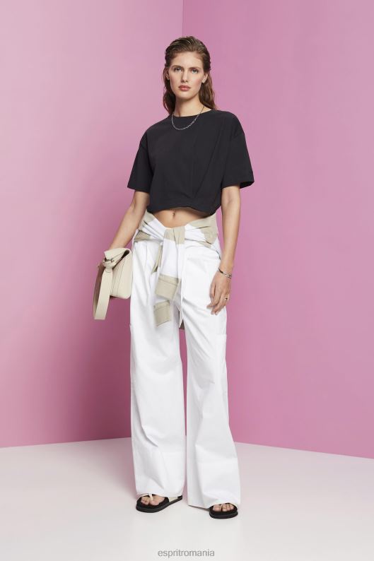 Esprit tricou decupat cu decolteu femei negru 2T6N8193 tricouri