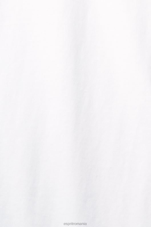 Esprit tricou din bumbac cu decolteu femei alb 2T6N8456 tricouri