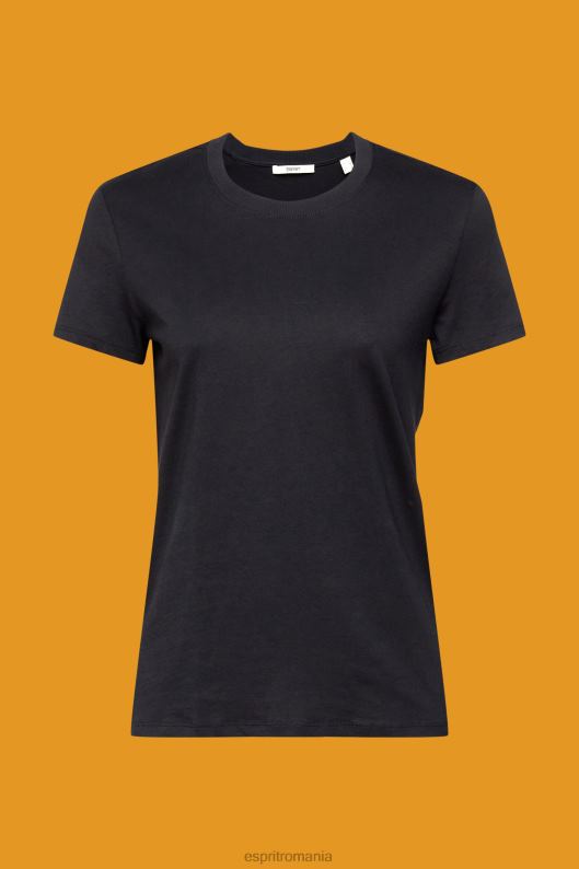 Esprit tricou din bumbac cu decolteu femei negru 2T6N8454 tricouri