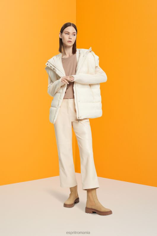 Esprit tricou din bumbac cu decolteu femei taupe 2T6N8457 tricouri