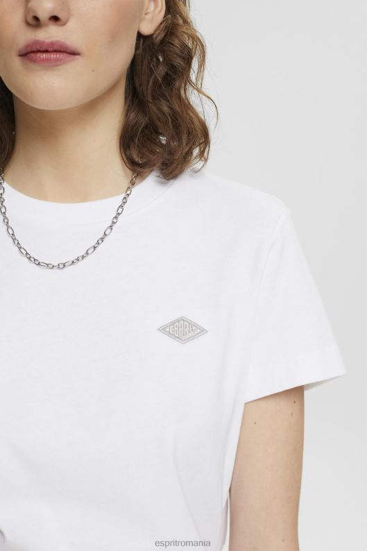 Esprit tricou din bumbac cu logo brodat femei alb 2T6N8147 tricouri