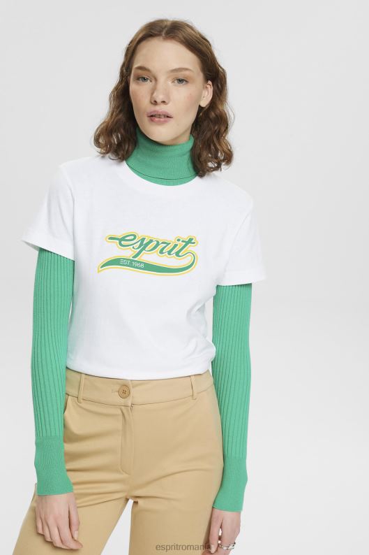 Esprit tricou din bumbac cu logo imprimat femei alb 2T6N8142 tricouri