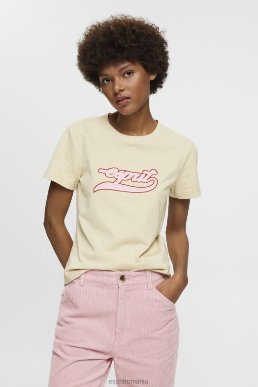 Esprit tricou din bumbac cu logo imprimat femei bej 2T6N8143 tricouri