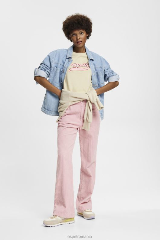 Esprit tricou din bumbac cu logo imprimat femei bej 2T6N8143 tricouri