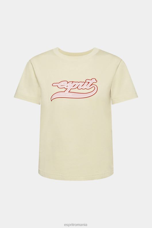 Esprit tricou din bumbac cu logo imprimat femei bej 2T6N8143 tricouri